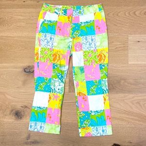 Sale! Vintage Lilly Pulitzer size 10 white label patchwork pants